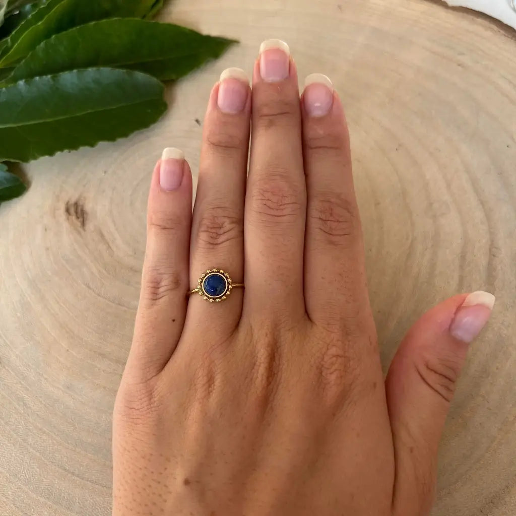 Bague ajustable Solara avec Pierre Naturelle - Lapis Lazuli