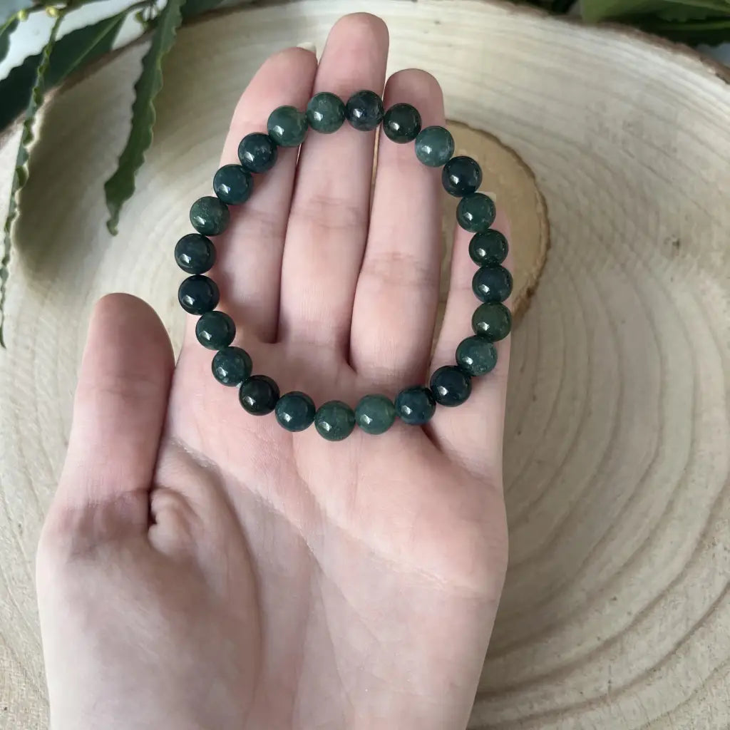 Bracelet Agate Mousse: Équilibre et la Vitalité - bracelet