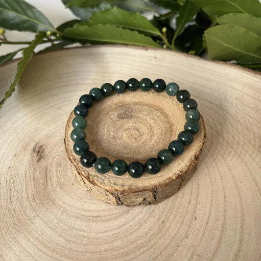 Bracelet Agate Mousse: Équilibre et la Vitalité - Unique