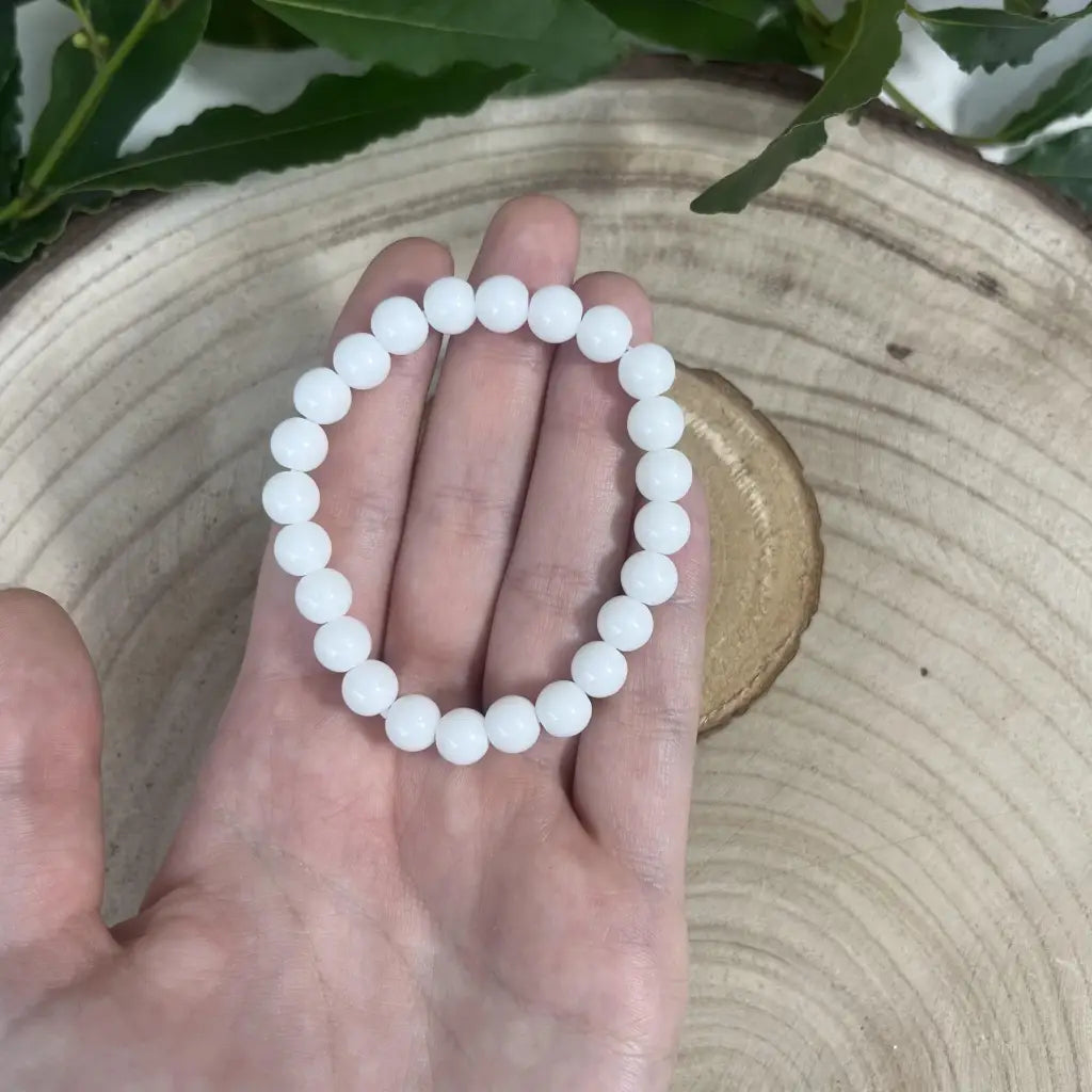 Bracelet en Agate Blanche: Équilibre et Sérénité - Bracelets