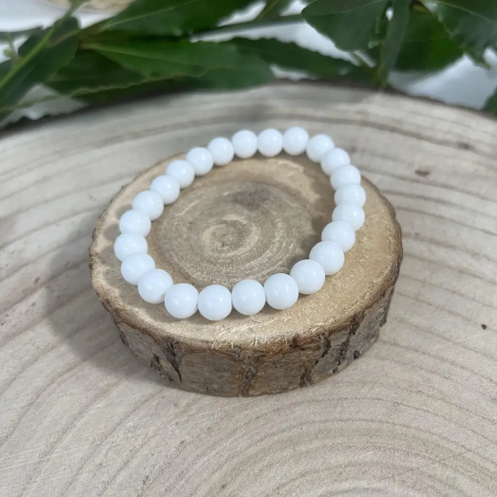 Bracelet en Agate Blanche: Équilibre et Sérénité - Unique