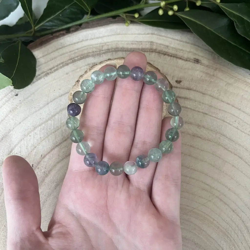 Bracelet en Fluorite Multicolore: Santé et Sérénité -