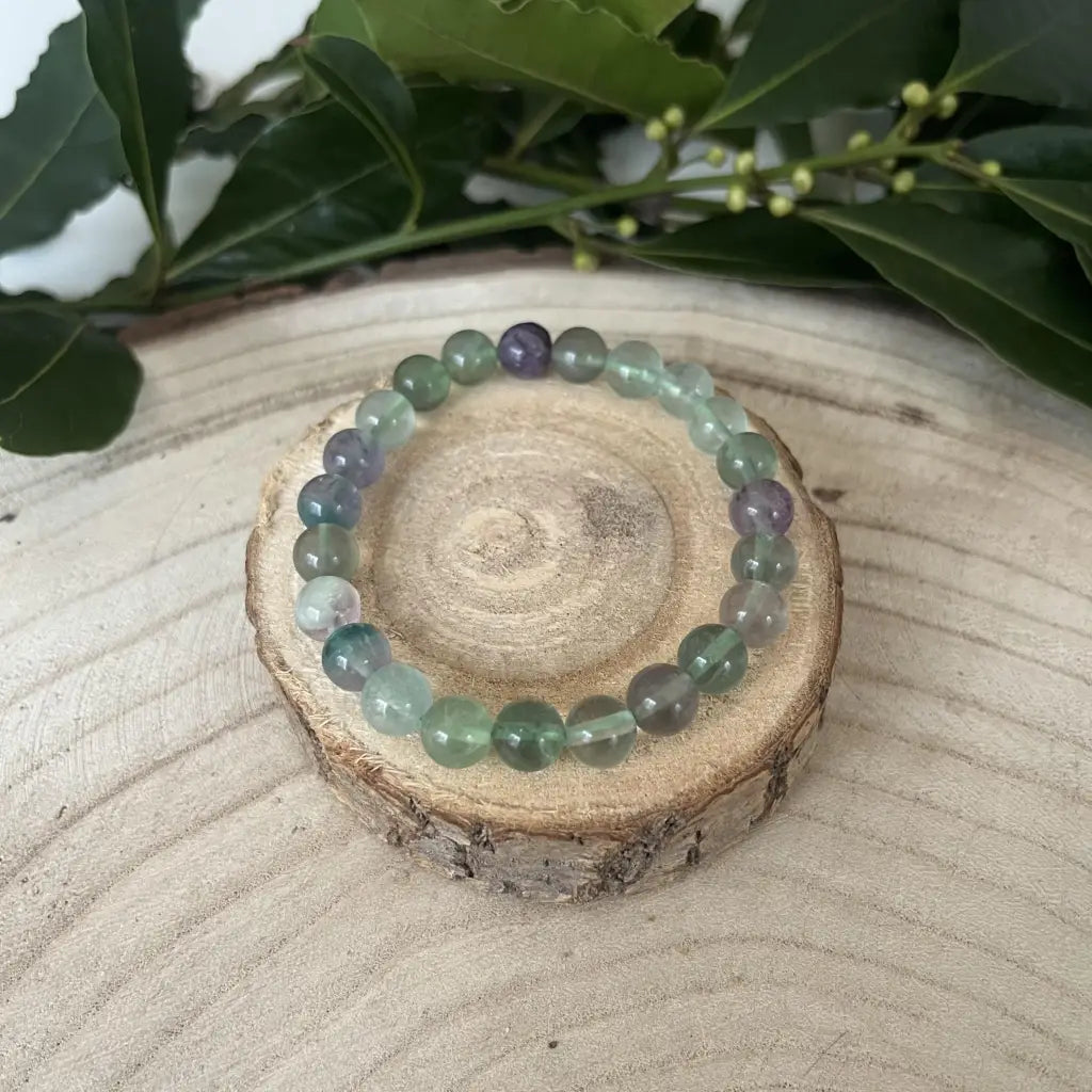 Bracelet en Fluorite Multicolore: Santé et Sérénité - Unique