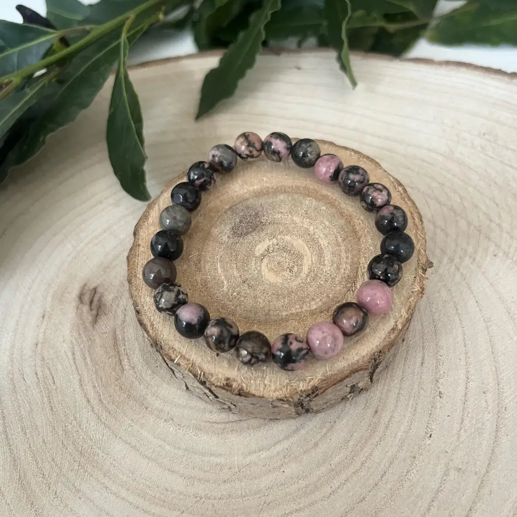 Bracelet Rhodonite sur mesure: Harmonie et Santé - Unique