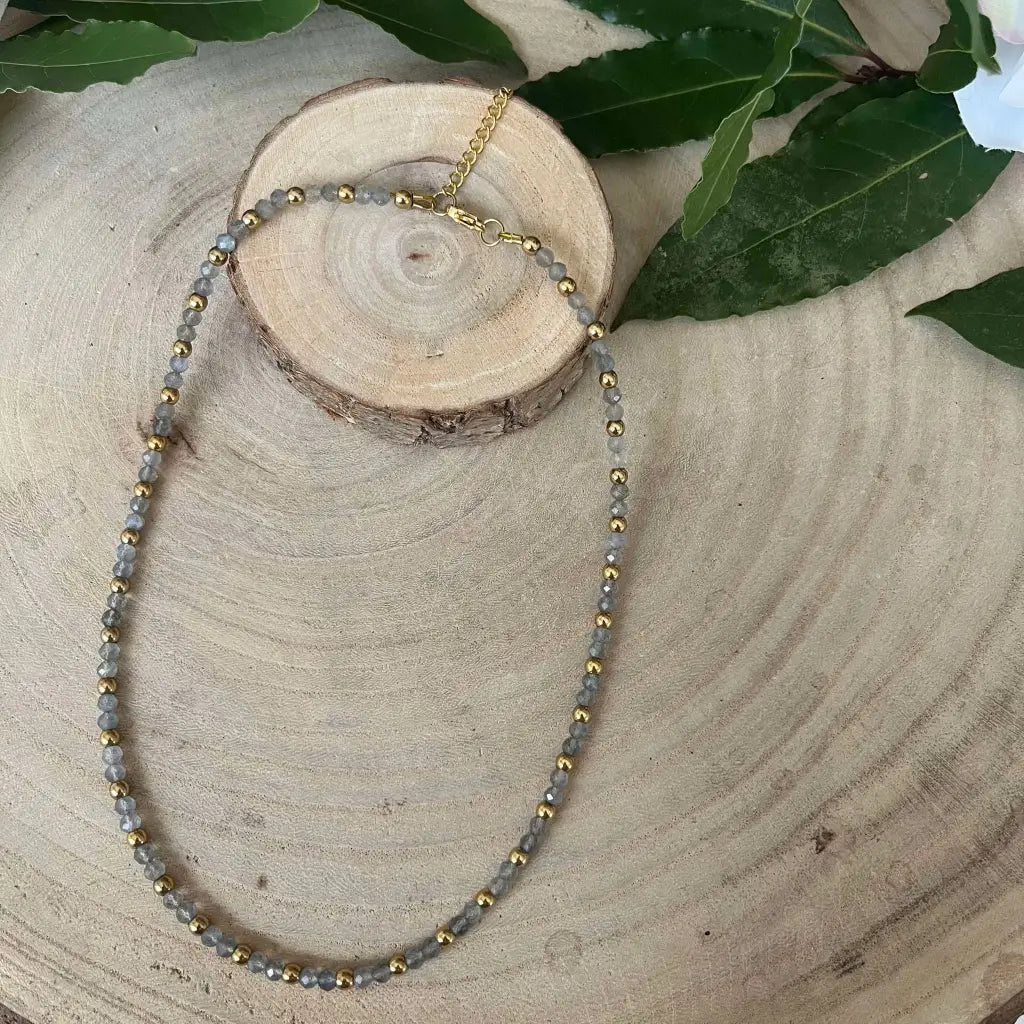 Collier Eden Labradorite - bijoux pierre naturelle et acier