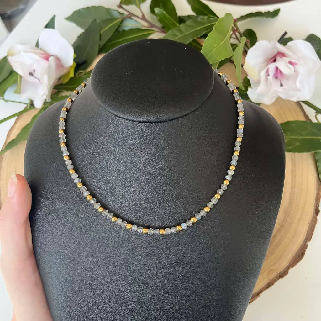 Collier Eden Labradorite - Or / 40/45 cm - bijoux pierre