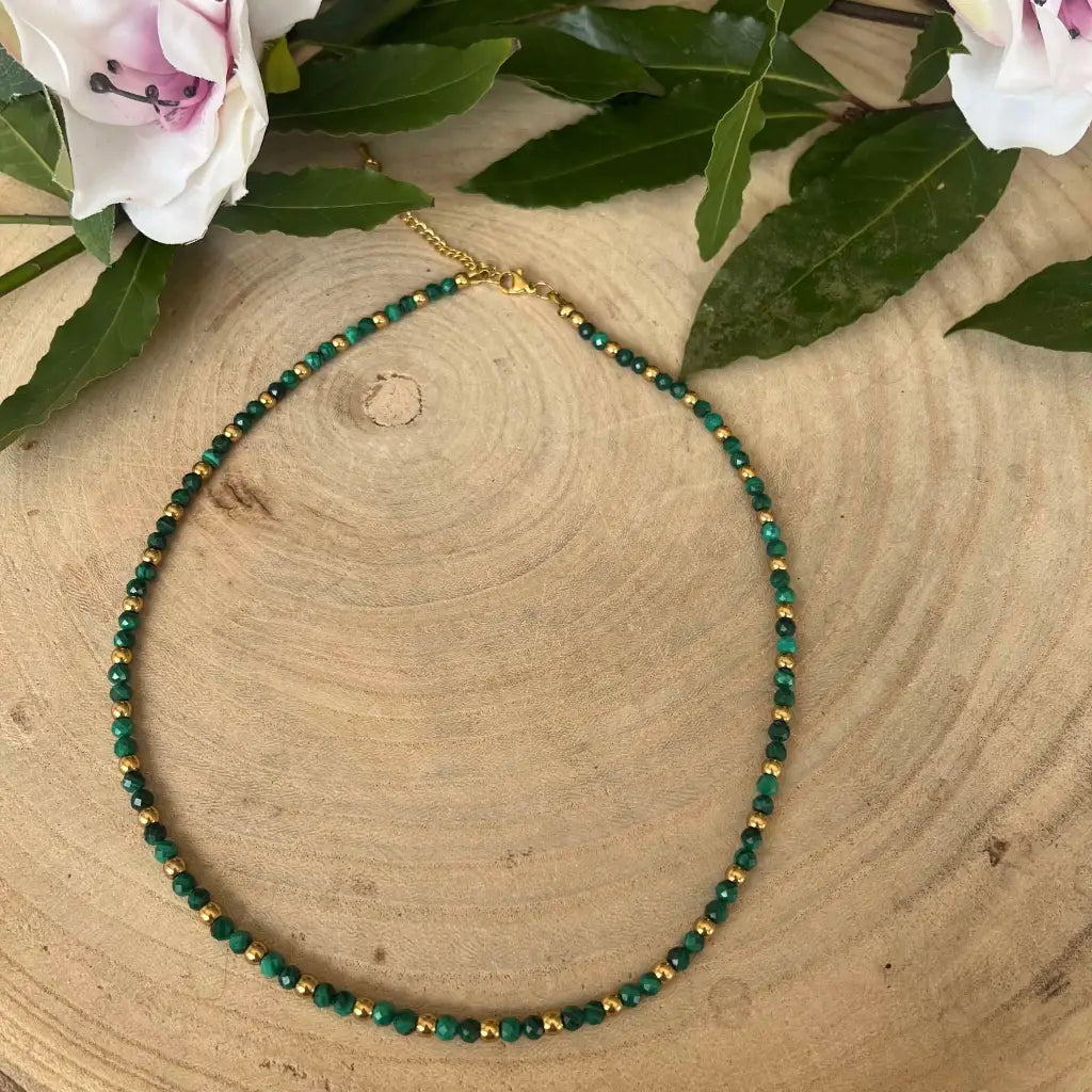 Collier Eden Malachite - bijoux pierre naturelle et acier