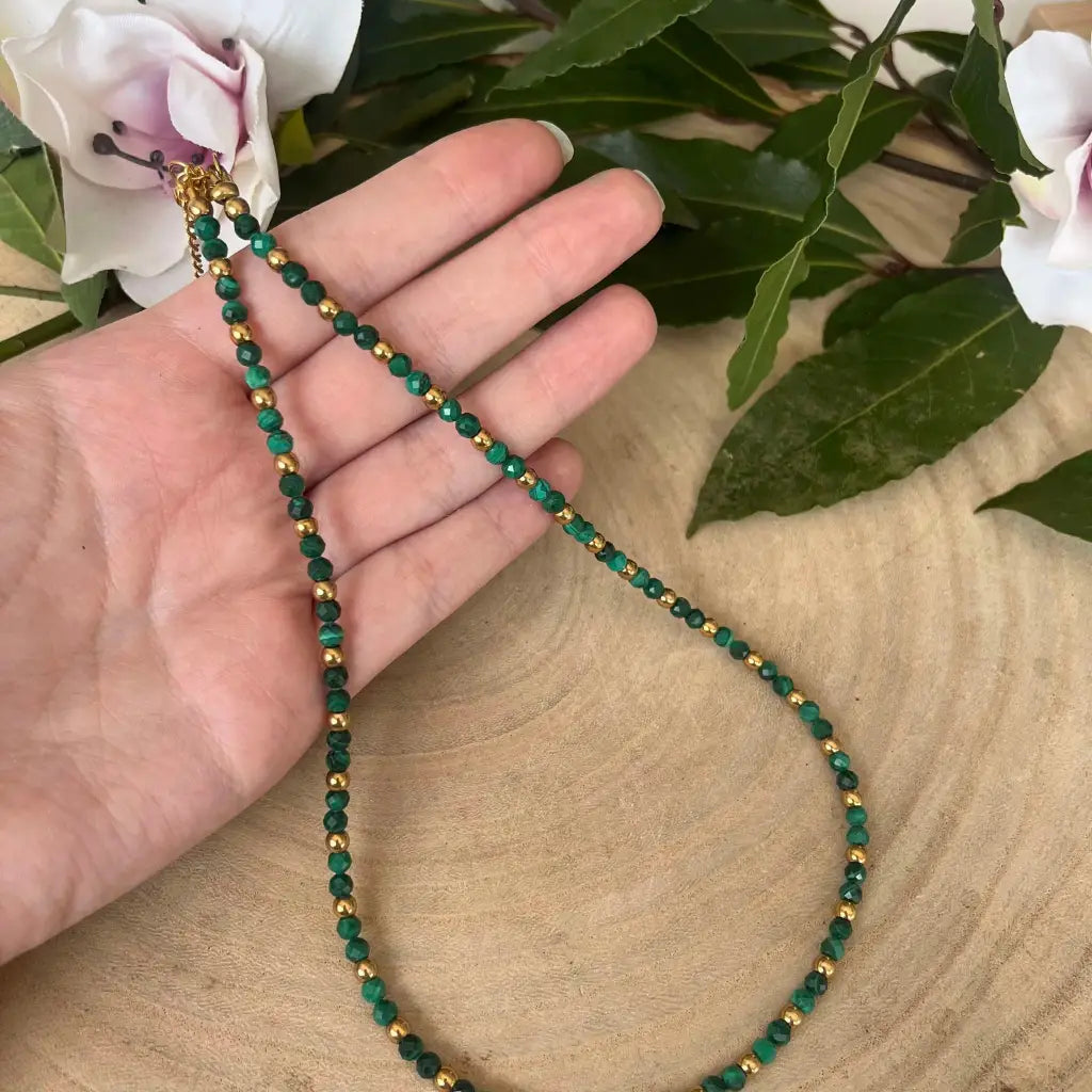 Collier Eden Malachite - bijoux pierre naturelle et acier