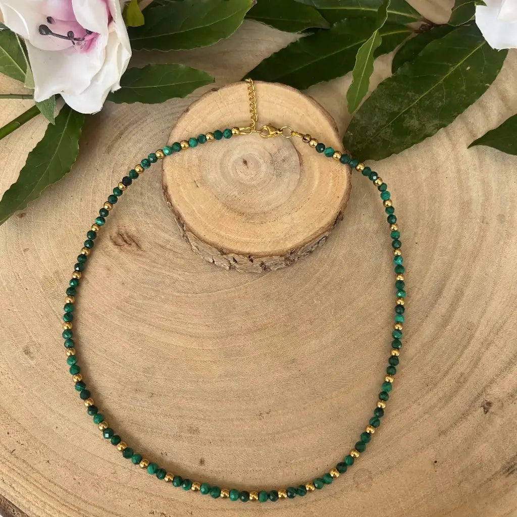 Collier Eden Malachite - bijoux pierre naturelle et acier