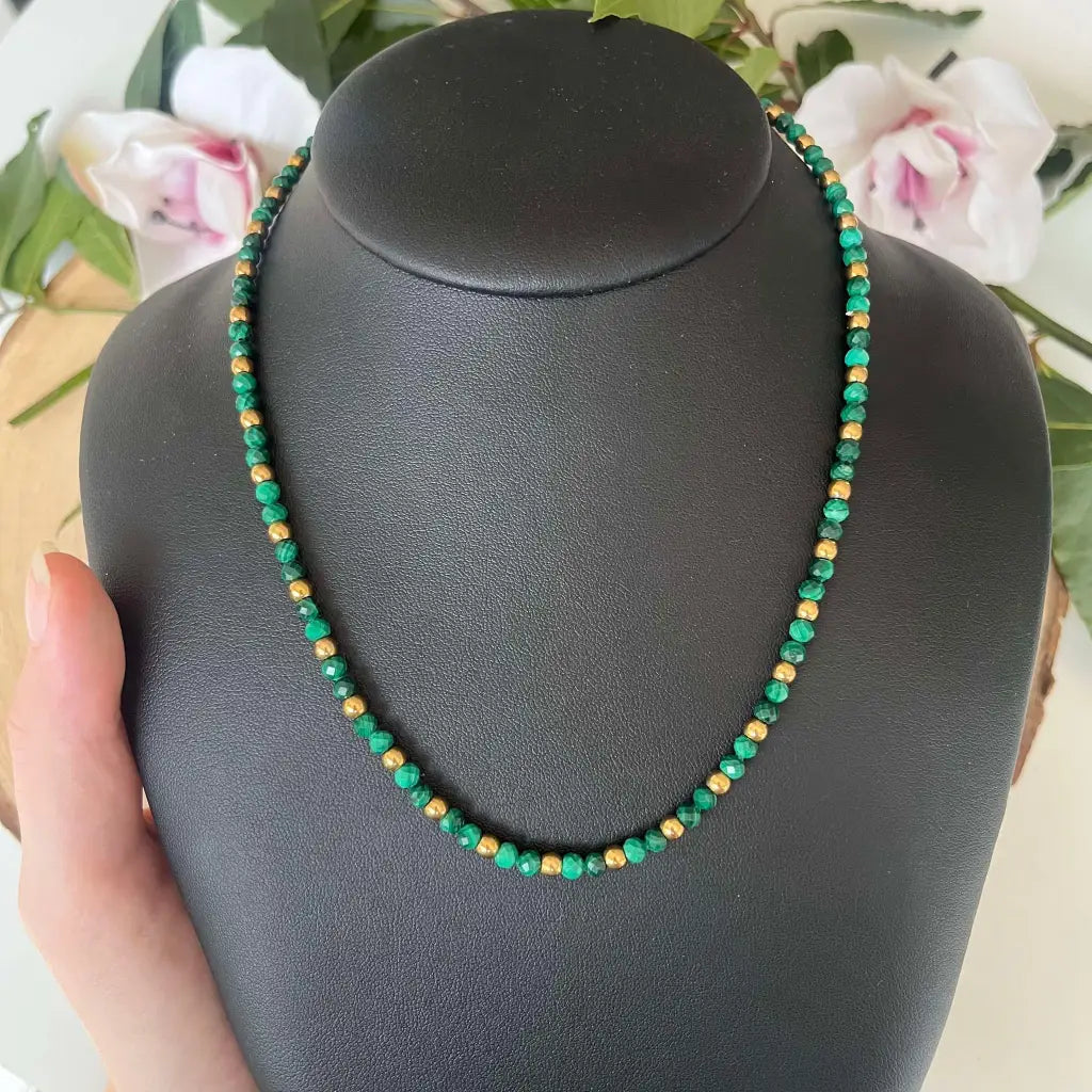 Collier Eden Malachite - Or / 40/45 cm - bijoux pierre