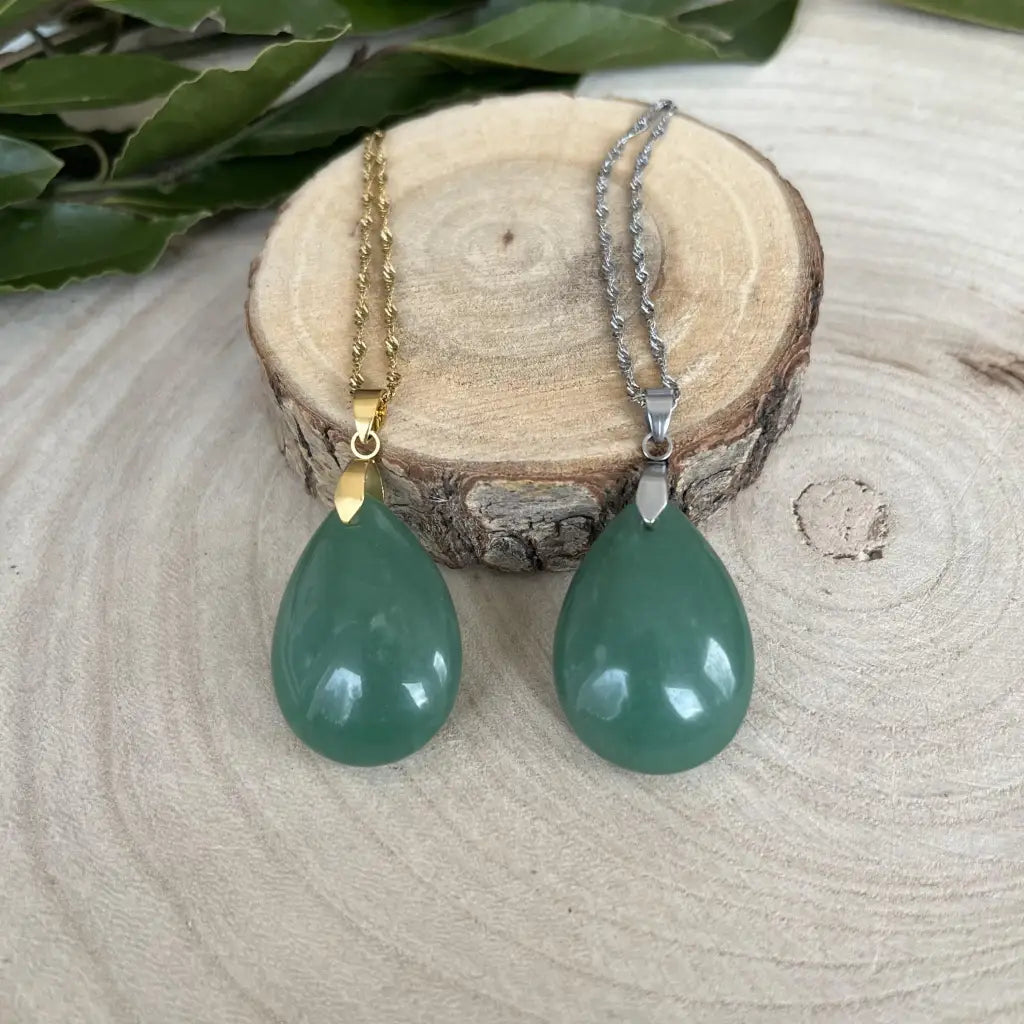 Collier Pendentif Aventurine Verte