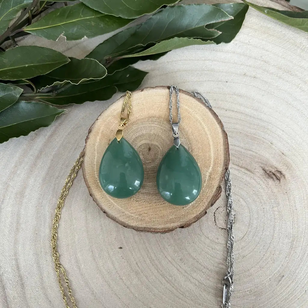 Collier Pendentif Aventurine Verte