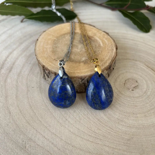 Collier Pendentif en Lapis Lazuli - Or - pierres Naturelles