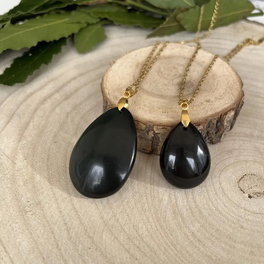 Collier Pendentif en Obsidienne Œil Céleste