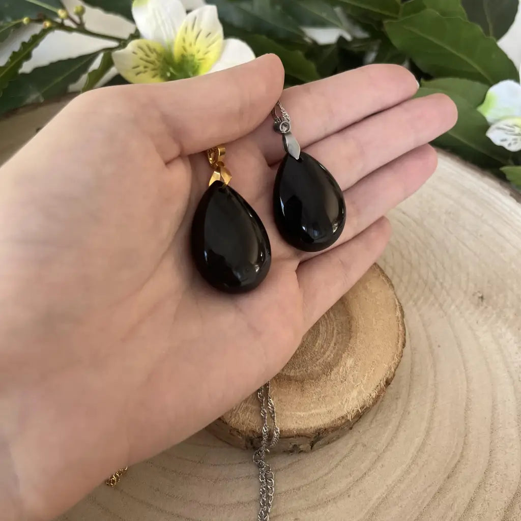 Collier Pendentif en Obsidienne Œil Céleste - Collier