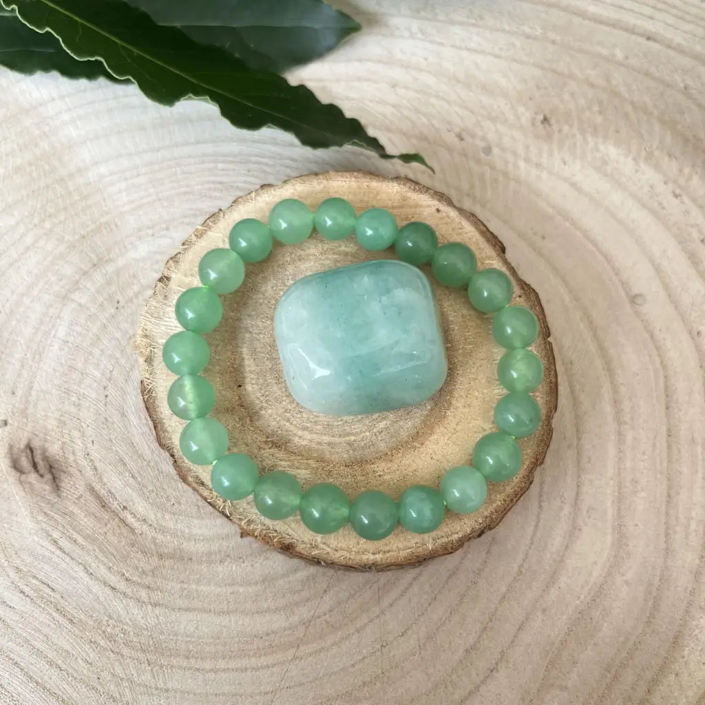 Duo Aventurine Verte: Bracelet et Pierre de Bien-être -