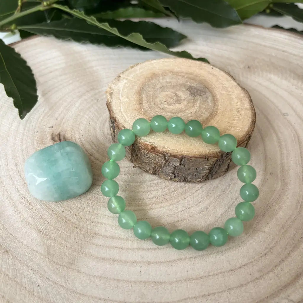 Duo Aventurine Verte: Bracelet et Pierre de Bien-être -