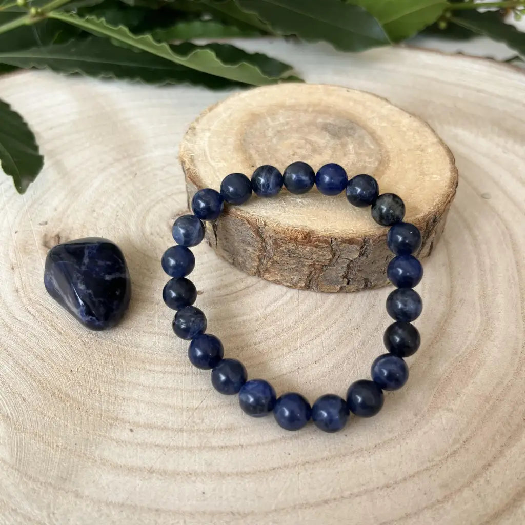 Duo Bracelet Perle et Pierre Sodalite - pierres Naturelles