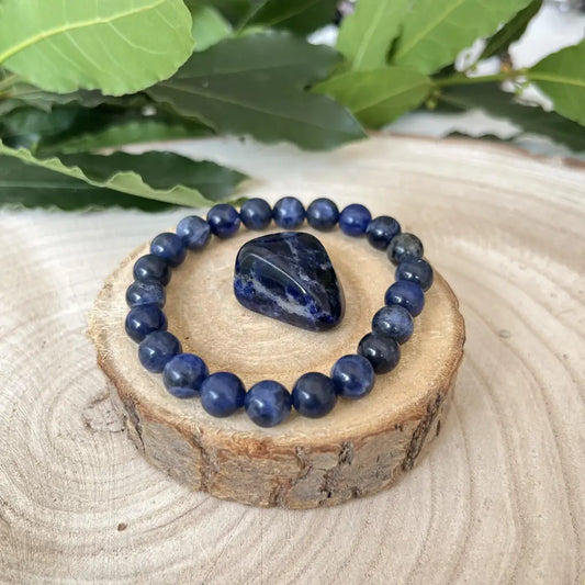 Duo Bracelet Perle et Pierre Sodalite - pierres Naturelles