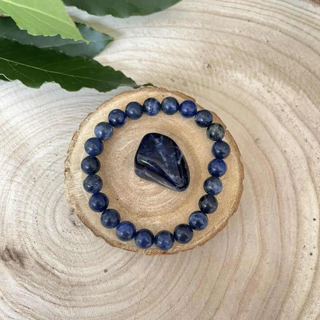 Duo Bracelet Perle et Pierre Sodalite - pierres Naturelles