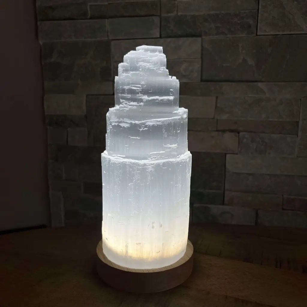 Lampe en Sélénite Naturelle - lampe en selenite