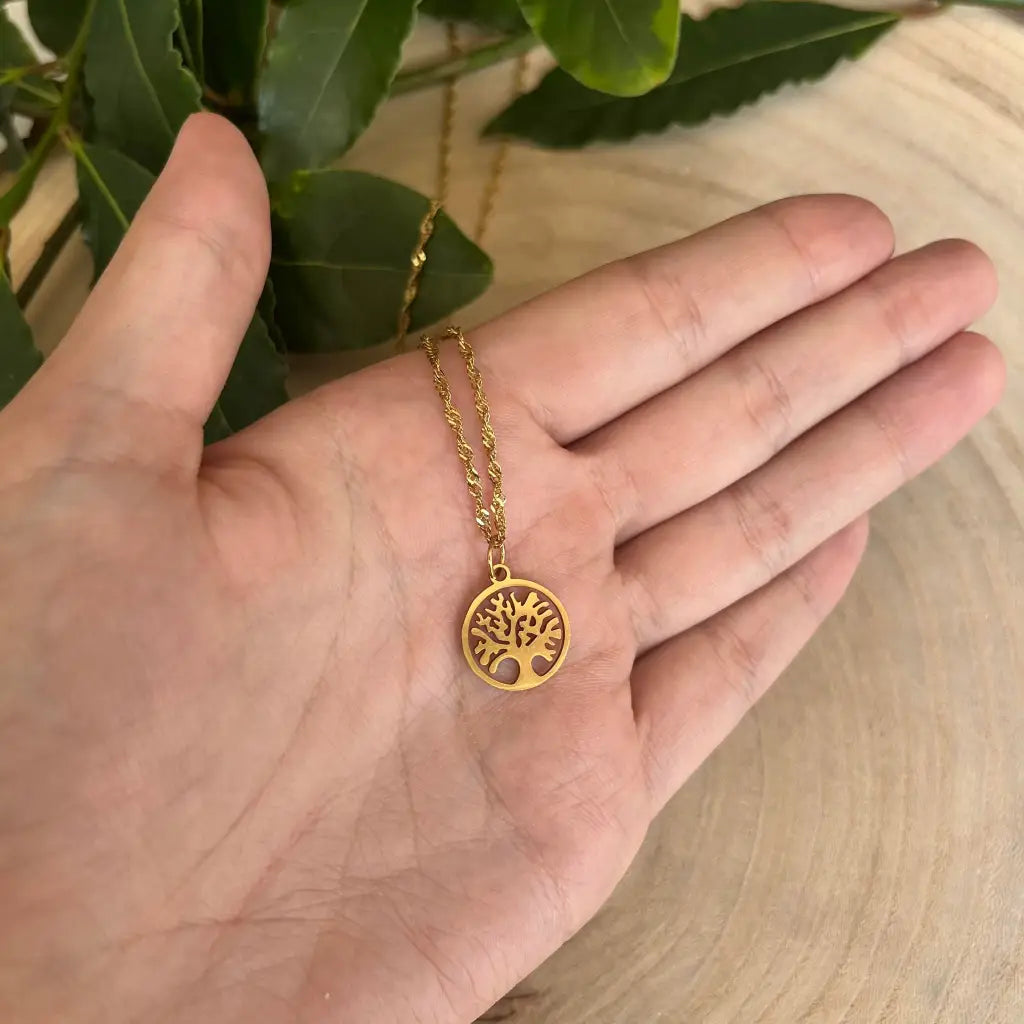 Pendentif Arbre de Vie en Acier Inoxydable - Collier