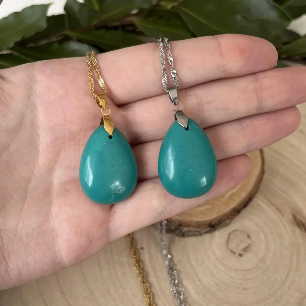 Pendentif en Turquoise de Chine - Or pierres Naturelles