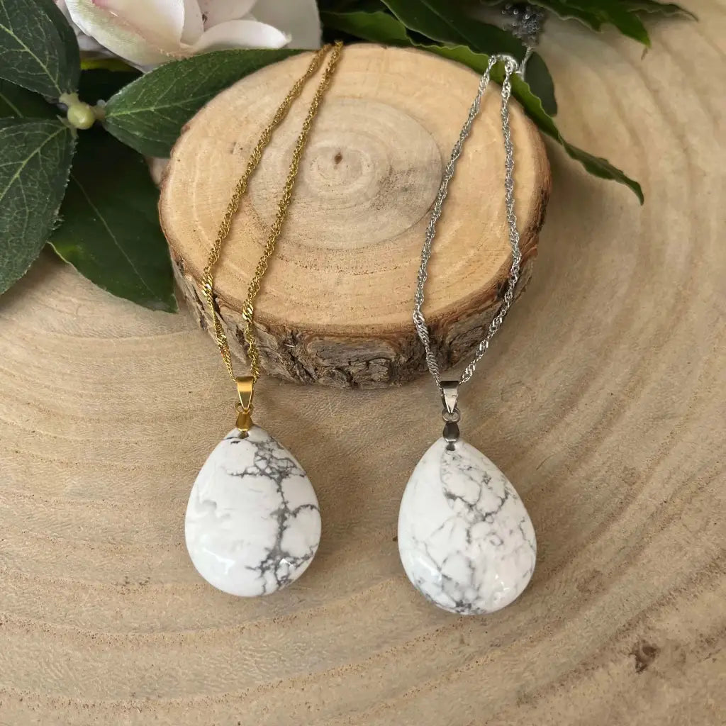 Pendentif Howlite: Harmonie et Concentration - Collier